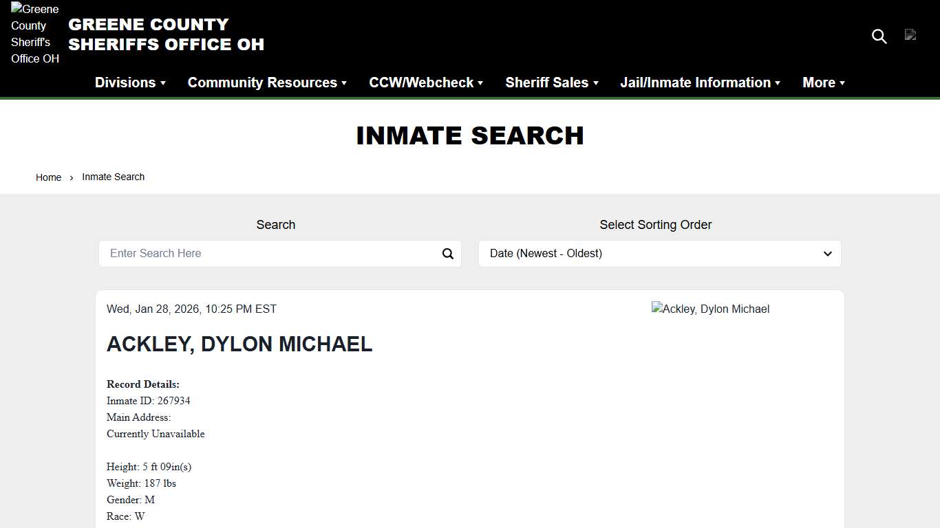 Inmate Search Greene County Sheriff's Office OH